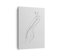 Quadro su Tela 70x100cm Contorno Donna Minimalismo Stampe Immagini Quadri Murale