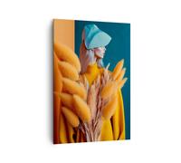 Quadro su Tela 70x100cm Donna Moda Erba Della Pampa Stampe Immagini Murale