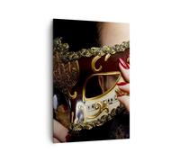 Quadro su Tela 70x100cm Donna moda venezia maschera Stampe Immagini Murale