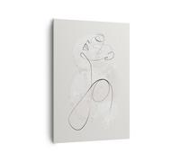 Quadro su Tela 70x100cm Donna Uno Linea Stampe Immagini Quadri Moderni Murale