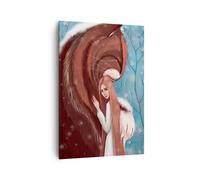 Quadro su Tela 70x100cm Fiaba Gatto Ragazza Stampe Immagini Quadri Murale