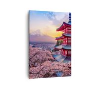 ARTTOR Quadro su Tela Verticale Fuji Choreito Pagoda Stampe da Parete 70x100cm Quadri Moderni Soggiorno Camera da Letto Cucina 1 pezzo Grandi Decorazione Murale Wall Art Canvas Immagini PA70x100-4547