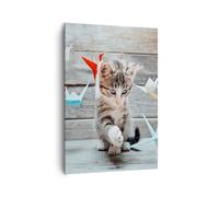 Quadro su Tela 70x100cm Gatto divertimento origami Stampe Immagini Quadri Murale