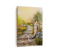 Quadro su Tela 70x100cm giardino fiori estate Stampe Immagini Quadri Murale