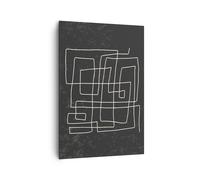 Quadro su Tela 70x100cm In bianco e nero labirinto linea Stampe Immagini Murale