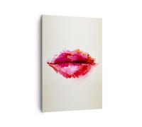 Quadro su Tela 70x100cm Labbra rosse lucido labbro lucido Stampe Immagini Murale