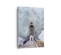 Quadro su Tela 70x100cm Lanterna Mare Tempesta Stampe Immagini Quadri Murale