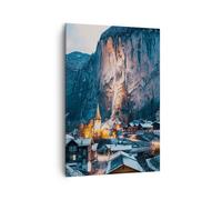 Quadro su Tela 70x100cm Lauterbrunnen Svizzera Valle Stampe Immagini Murale