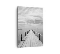 Quadro su Tela 70x100cm Legno ponte mare Stampe Immagini Quadri Moderni Murale