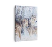 Quadro su Tela 70x100cm lupo animale foresta Stampe Immagini Quadri Murale