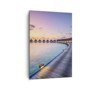 Quadro su Tela 70x100cm Maldive mare Stampe Immagini Quadri Moderni Murale
