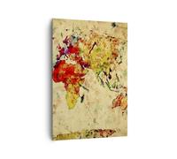 Quadro su Tela 70x100cm mappa mondo moderno Stampe Immagini Quadri Murale