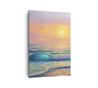 Quadro su Tela 70x100cm mare onda riva Stampe Immagini Quadri Moderni Murale