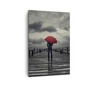 Quadro su Tela 70x100cm mare ponte tempesta Stampe Immagini Quadri Murale