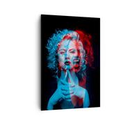 Quadro su Tela 70x100cm Nero Donna Emozioni Stampe Immagini Quadri Murale