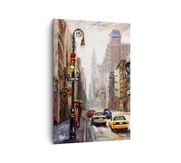 Quadro su Tela 70x100cm New York Acquerello Stampe Immagini Quadri Murale