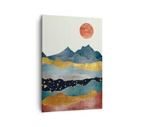 Quadro su Tela 70x100cm Oriente il sole le montagne Stampe Immagini Murale