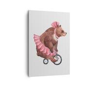 Quadro su Tela 70x100cm Orso Circo Da Ragazzina Stampe Immagini Quadri Murale