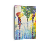 Quadro su Tela 70x100cm parco strada pioggia Stampe Immagini Quadri Murale