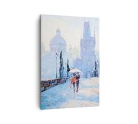Quadro su Tela 70x100cm ponte città Praga Stampe Immagini Quadri Moderni Murale