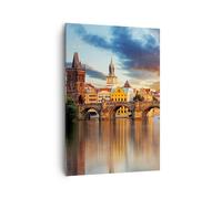 Quadro su Tela 70x100cm Ponte storia fiume Stampe Immagini Quadri Moderni Murale