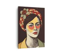 Quadro su Tela 70x100cm Ritratto Donna Retrò Stampe Immagini Quadri Murale