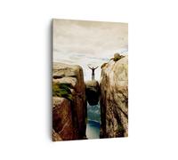 Quadro su Tela 70x100cm Rocce Picco Nubi Stampe Immagini Quadri Moderni Murale