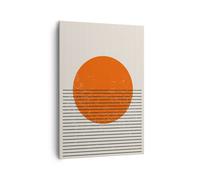 Quadro su Tela 70x100cm Sole Minimalista Linee Stampe Immagini Quadri Murale