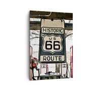 Quadro su Tela 70x100cm strada vecchio 66 USA Stampe Immagini Quadri Murale
