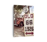 Quadro su Tela 70x100cm strada vecchio 66 USA Stampe Immagini Quadri Murale