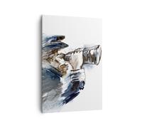 Quadro su Tela 70x100cm testa illusione binocolo uomo Stampe Immagini Murale