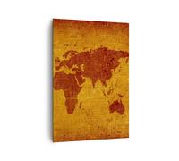 Quadro su Tela 70x100cm Vecchia mappa continenti viaggi mondo Stampe Murale