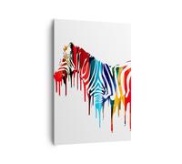 Quadro su Tela 70x100cm Zebra dettaglio digitale selvaggio Stampe Murale