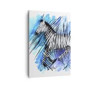 Quadro su Tela 70x100cm Zebra Stripes fauna selvatica pelliccia Stampe Murale