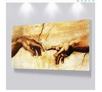 Quadro su Tela 70x140 cm Senza Cornice Creazione di Adamo! Mano di Dio! Immagini da Parete di Religione Classica per Soggiorno Poster di Stampe artistiche Famose