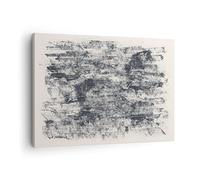 Quadro su Tela 70x50 cm Stampe da Parete Astratto Bianco e Nero - 5061 | Sfondo Colore Nero Quadro Decorativo Piccolo 1 pezzo Soggiorno Camera da Letto Arte da Parete Decorazione da Parete ARTTOR