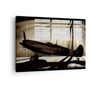 Quadro su Tela 70x50cm Aerospazio Hangar volo storico Stampe Immagini Murale