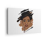 Quadro su Tela 70x50cm Africano moderno ritratto Stampe Immagini Quadri Murale