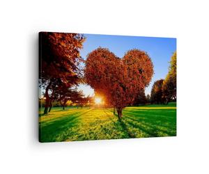 Quadro su Tela 70x50cm Albero parco primavera cuore Stampe Immagini Murale