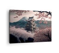 Quadro su Tela 70x50cm Asia Giappone Ciliegia Giapponese Stampe Immagini Murale