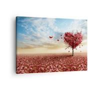 Quadro su Tela 70x50cm Astrazione autunno albero foglia Stampe Immagini Murale