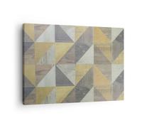 Quadro su Tela 70x50cm Astrazione Geometrica Triangoli Stampe Immagini Murale