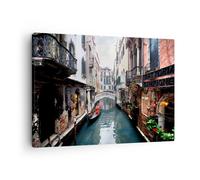 Quadro su Tela 70x50cm Barca ponte turismo venezia Stampe Immagini Quadri Murale