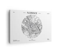Quadro su Tela 70x50cm Carta Geografica Firenze Italia Stampe Immagini Murale