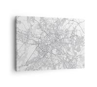 Quadro su Tela 70x50cm Città mappa Berlino Stampe Immagini Quadri Moderni Murale