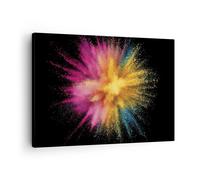 Quadro su Tela 70x50cm Colorato Polvere Esplosione Stampe Immagini Quadri Murale