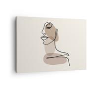 Quadro su Tela 70x50cm Disegno Linea singola Donna Stampe Immagini Quadri Murale