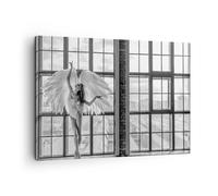 Quadro su Tela 70x50cm Donna Angelo Vista Stampe Immagini Quadri Moderni Murale