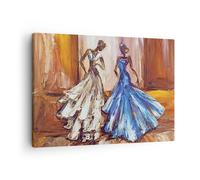 Quadro su Tela 70x50cm Donne vestiti olio Stampe Immagini Quadri Moderni Murale