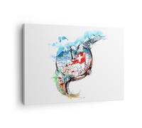 Quadro su Tela 70x50cm Guarda svizzero alpi nubi Stampe Immagini Quadri Murale